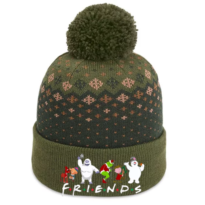 Christmas Friends Santa Rudolph Snowman Family Xmas The Baniff Cuffed Pom Beanie