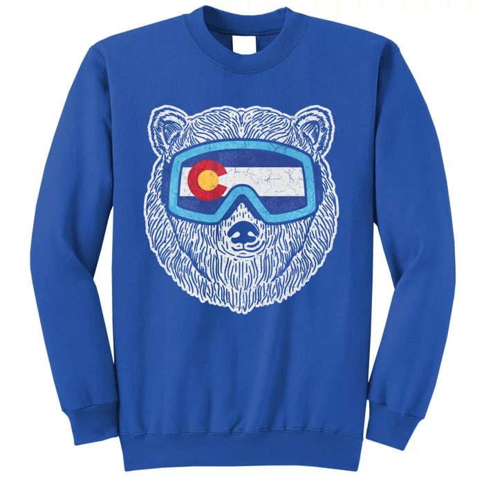 Colorado Flag Skiing Snowboarding Snow Bear Trendy Meaningful Gift Great Gift Tall Sweatshirt