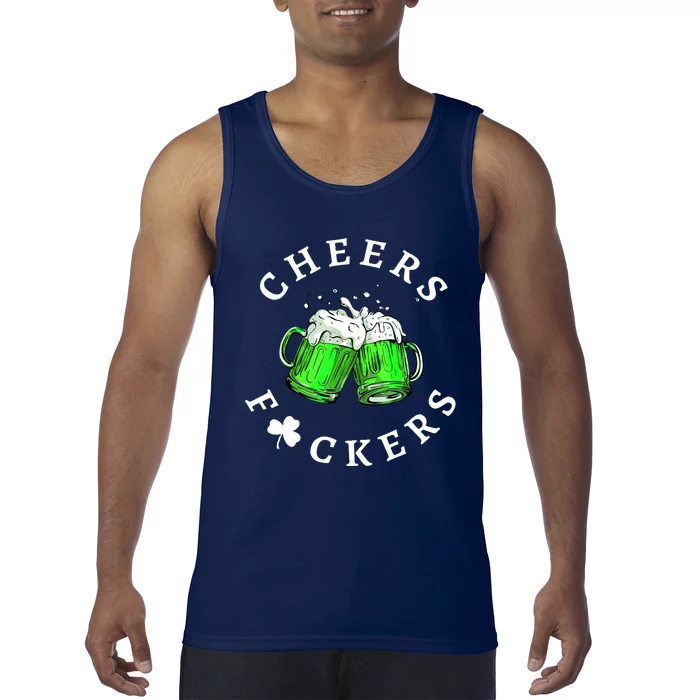 Cheers Fuckers St Patricks Day Men Women Beer Drinking Mugs Tank Top