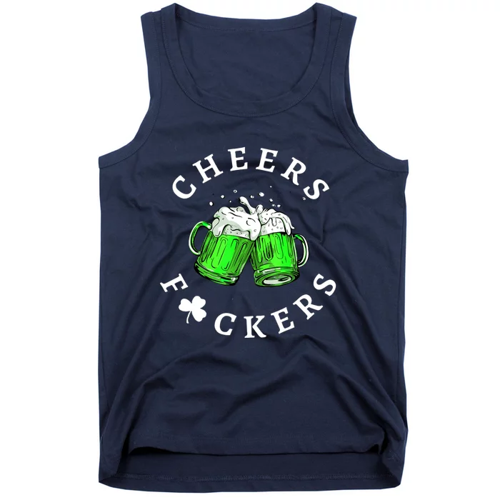 Cheers Fuckers St Patricks Day Men Women Beer Drinking Mugs Tank Top