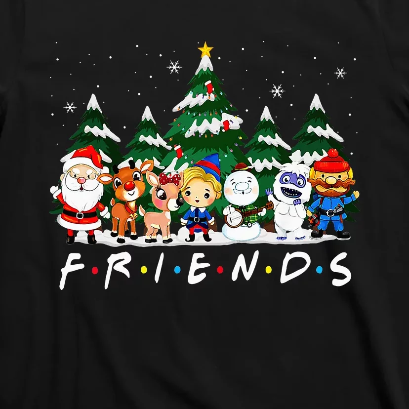 Christmas Friends Santa Rudolph Snowman Xmas Family Pajamas T-Shirt