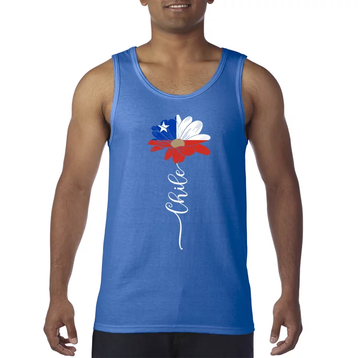 Chile Flag Sunflower Vintage Chileans Lover Taiwan Gift Tank Top