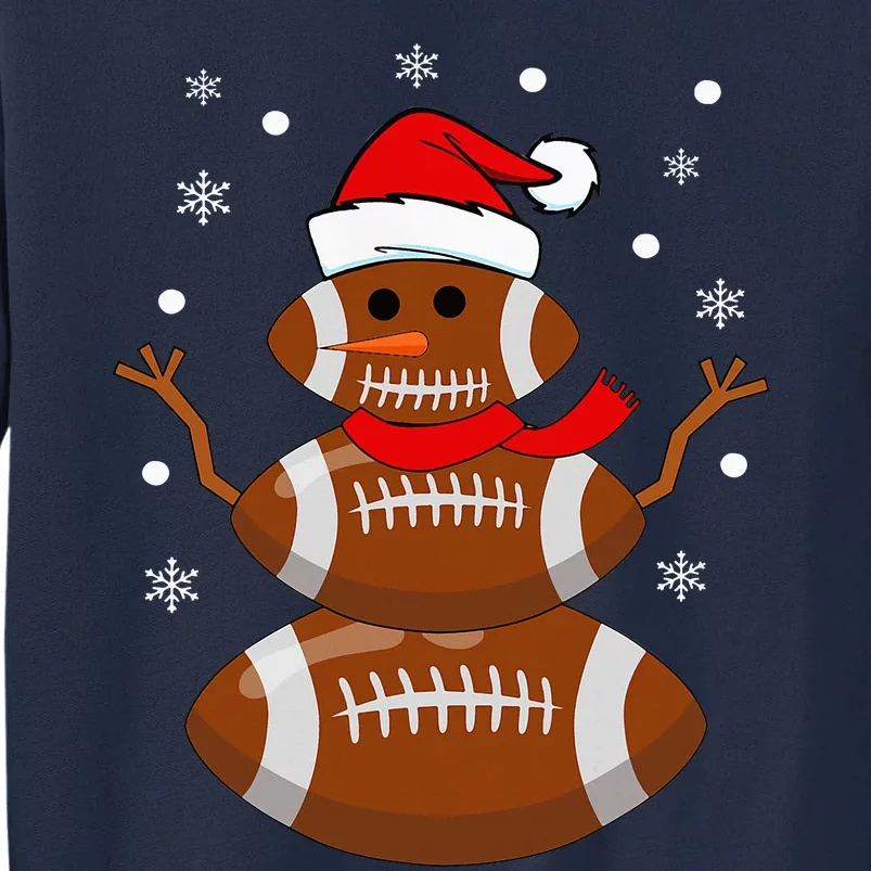 Christmas Football Snowman Football Christmas Tall Sweatshirt