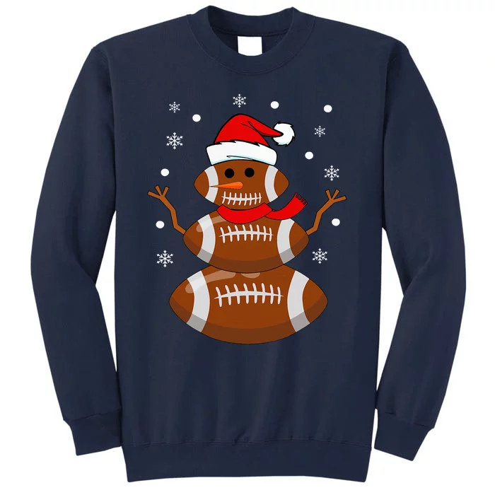 Christmas Football Snowman Football Christmas Tall Sweatshirt