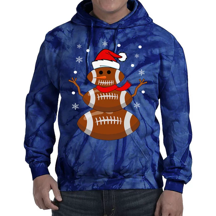 Christmas Football Snowman Football Christmas Tie Dye Hoodie