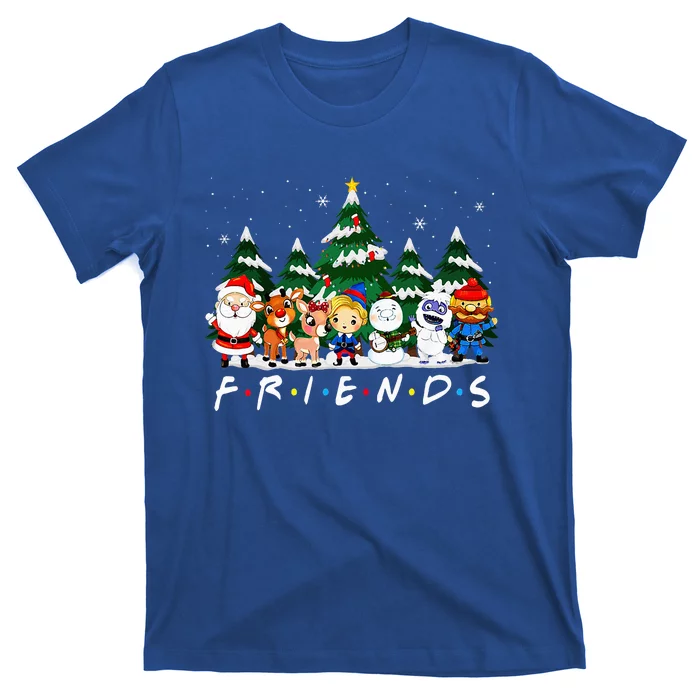 Christmas Friends Santa Rudolph Snowman Xmas Family Pajamas T-Shirt