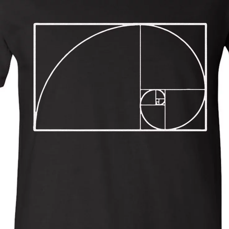 Cool Fibonacci Spiral Trendy Math Lover Science Teacher V-Neck T-Shirt