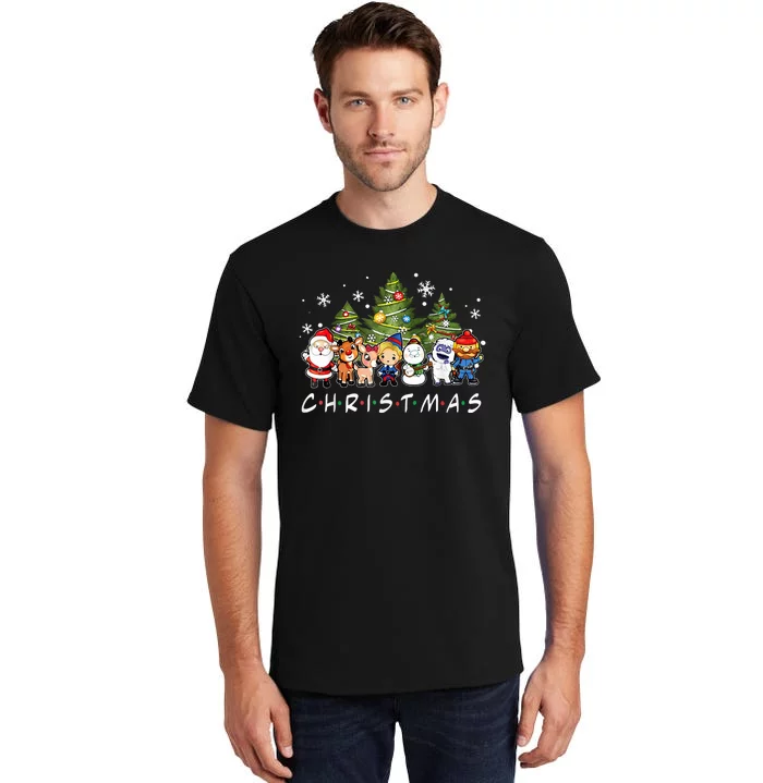 Christmas Friends Santa Rudolph Snowman Family Xmas Kids Tall T-Shirt