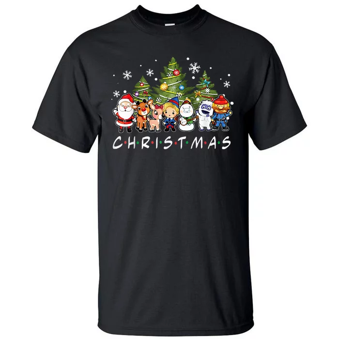 Christmas Friends Santa Rudolph Snowman Family Xmas Kids Tall T-Shirt