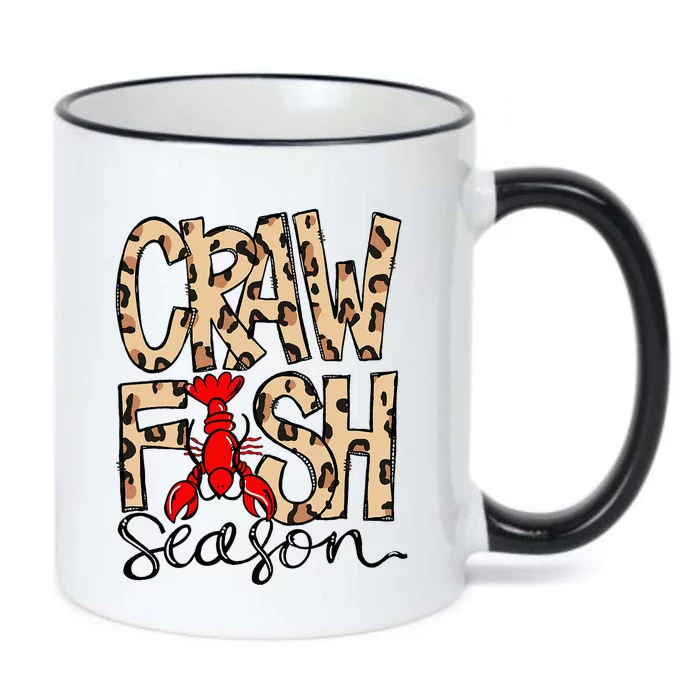 Craw Fish Season Leopard Love Crawfish Black Color Changing Mug