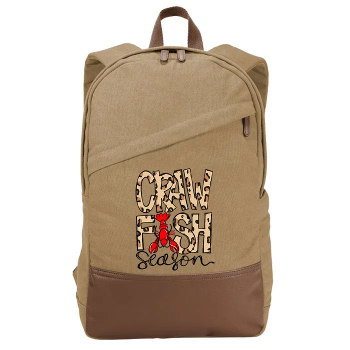 Craw Fish Season Leopard Love Crawfish Cotton Canvas Backpack