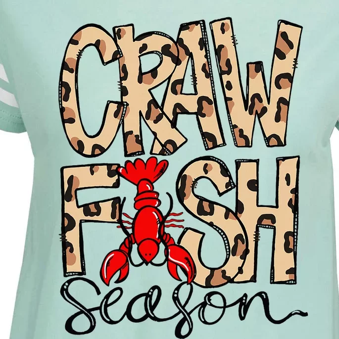 Craw Fish Season Leopard Love Crawfish Enza Ladies Jersey Football T-Shirt