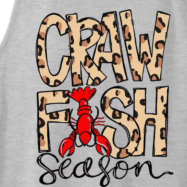 Craw Fish Season Leopard Love Crawfish Ladies Tri-Blend Wicking Tank