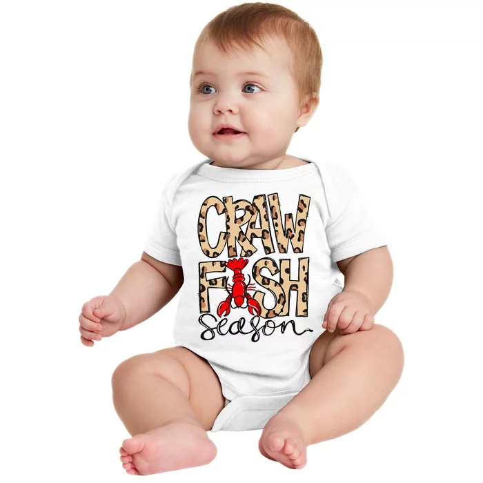 Craw Fish Season Leopard Love Crawfish Baby Bodysuit