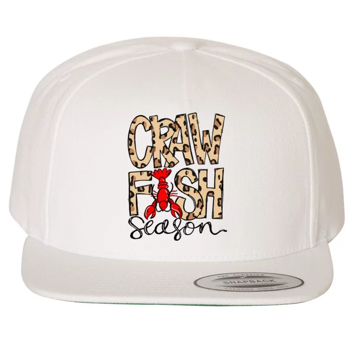 Craw Fish Season Leopard Love Crawfish Wool Snapback Cap