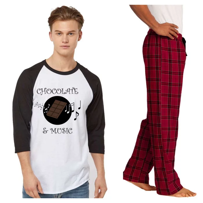 Chocolatier Funny Saying Chocolate And Music Notes Musician Gift Raglan Sleeve Pajama Set