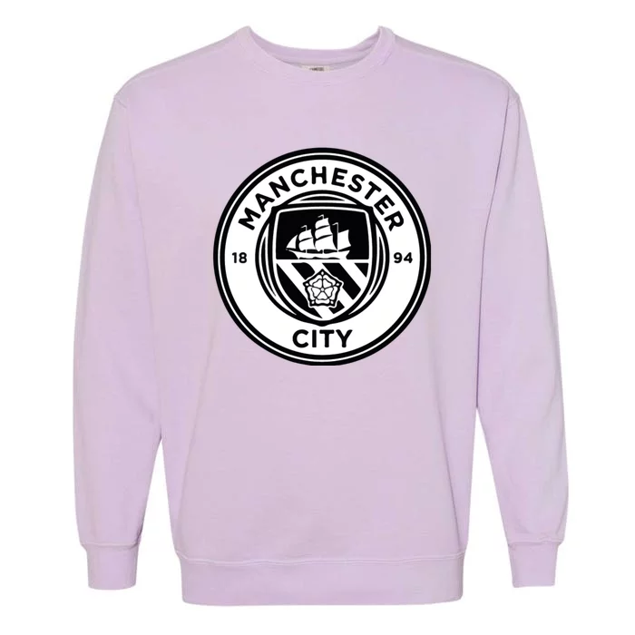 Cool Football Soccer Europe Man City Black And White Garment-Dyed Sweatshirt