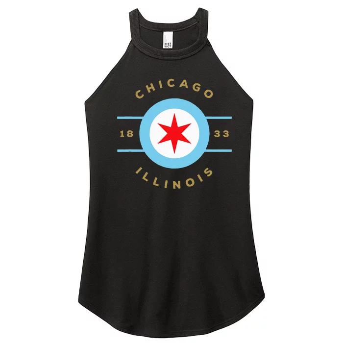 Chicago Flag Star Logo Illinois 1833 Women’s Perfect Tri Rocker Tank