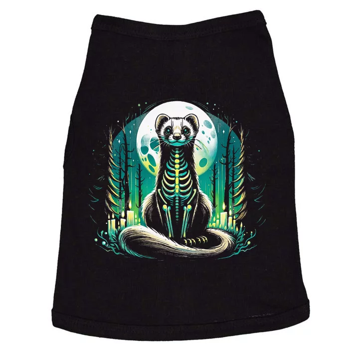 Cool Ferret Skeleton Halloween Christmas Birthday Doggie Tank