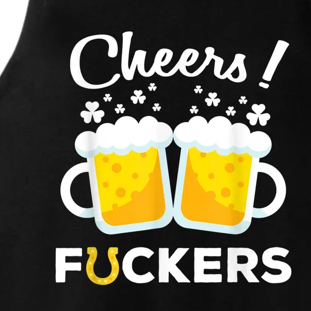 Cheers Fuckers St Patricks Day Beer Irish 4Leaf Ladies Tri-Blend Wicking Tank