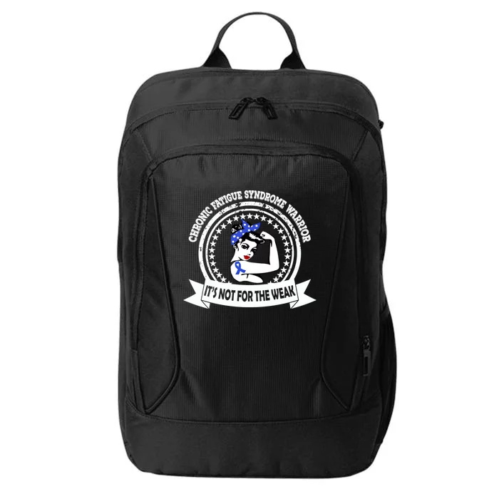 Chronic Fatigue Syndrome Warrior Funny Gift Blue Ribbon Awareness Gift City Backpack