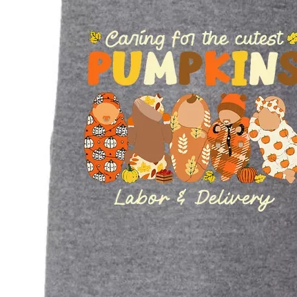 Caring For The Cutest Pumpkins Labor & Delivery Nurse Fall Doggie 3-End Fleece Hoodie