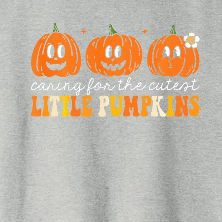 Caring For The Cutest Little Pumpkins NICU Nurse Halloween Women's Crop Top Tee