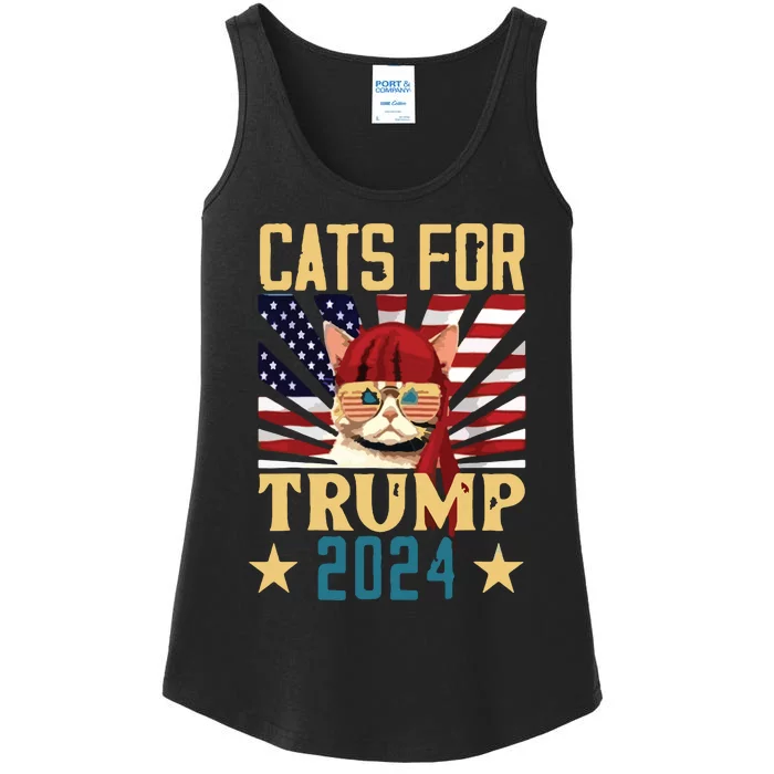 Cat For Trump 2024 Ladies Essential Tank