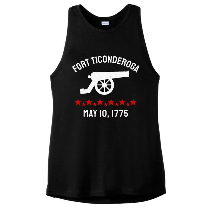 Capture Fort Ticonderoga Cannon Revolutionary War Ladies Tri-Blend Wicking Tank