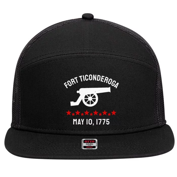 Capture Fort Ticonderoga Cannon Revolutionary War 7 Panel Mesh Trucker Snapback Hat