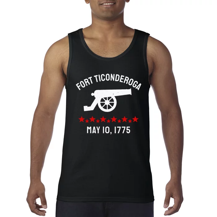 Capture Fort Ticonderoga Cannon Revolutionary War Tank Top