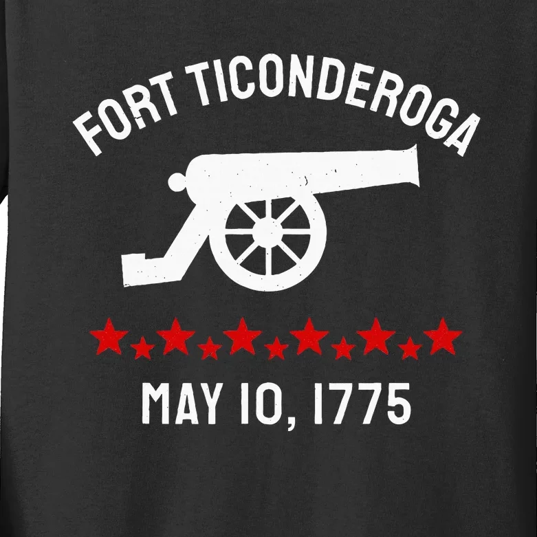 Capture Fort Ticonderoga Cannon Revolutionary War Kids Long Sleeve Shirt