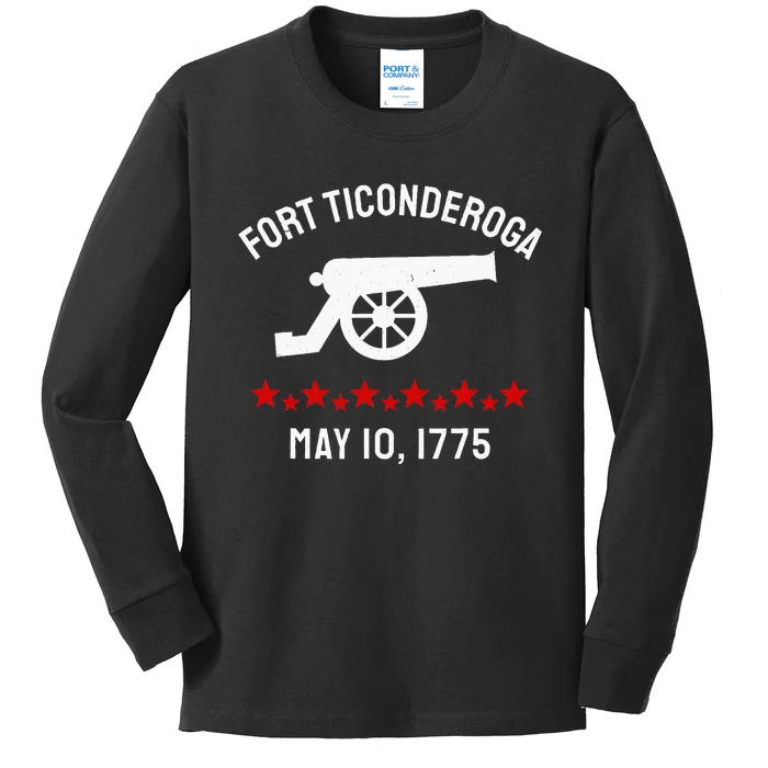 Capture Fort Ticonderoga Cannon Revolutionary War Kids Long Sleeve Shirt