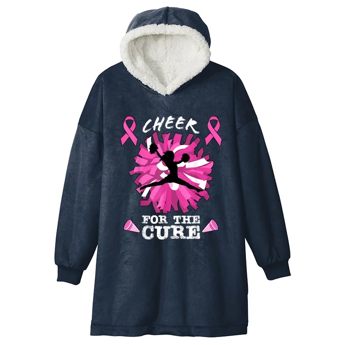 Cheer For The Cure Breast Cancer Awareness Month Cheerleader Hooded Wearable Blanket