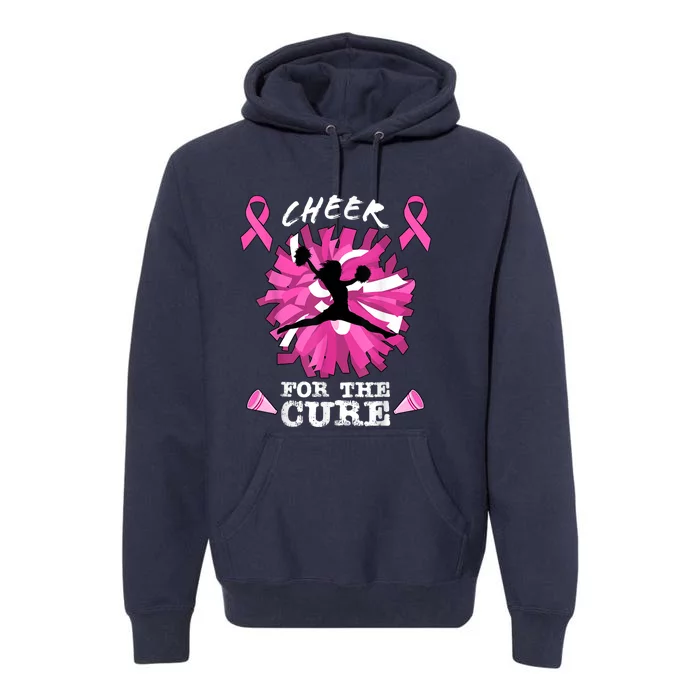 Cheer For The Cure Breast Cancer Awareness Month Cheerleader Premium Hoodie