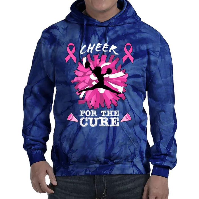 Cheer For The Cure Breast Cancer Awareness Month Cheerleader Tie Dye Hoodie