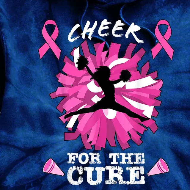 Cheer For The Cure Breast Cancer Awareness Month Cheerleader Tie Dye Hoodie