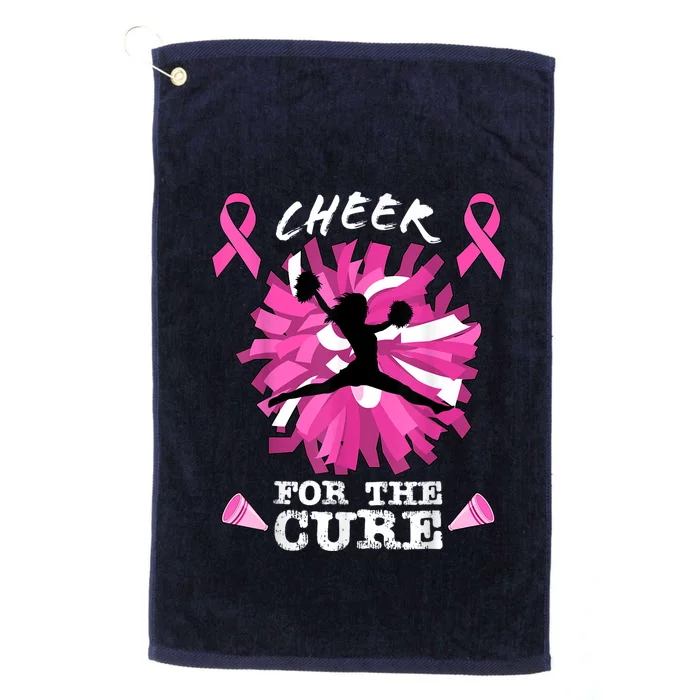 Cheer For The Cure Breast Cancer Awareness Month Cheerleader Platinum Collection Golf Towel