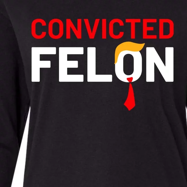 Convicted Felon Trump Womens Cotton Relaxed Long Sleeve T-Shirt