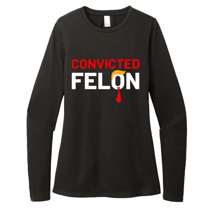 Convicted Felon Trump Womens CVC Long Sleeve Shirt