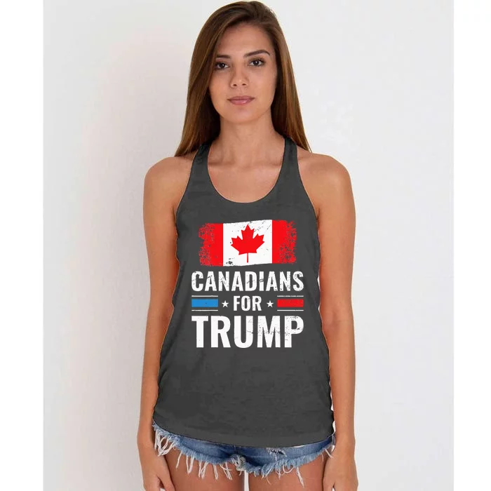 Canadians For Trump Pro Trump 2020 Supporter Gift Women's Knotted Racerback Tank