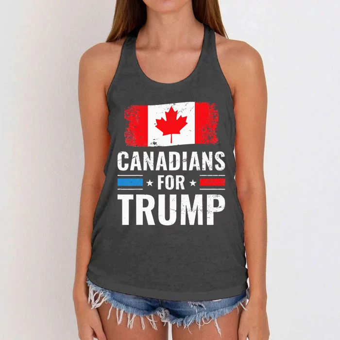 Canadians For Trump Pro Trump 2020 Supporter Gift Women's Knotted Racerback Tank