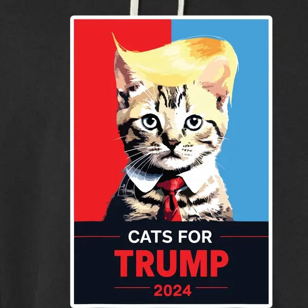 Cats For Trump 2024 Election Garment-Dyed Fleece Hoodie