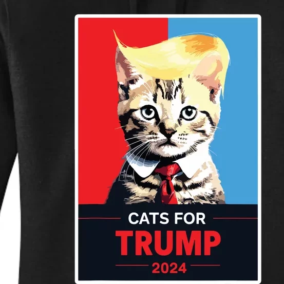 Cats For Trump 2024 Election Women's Pullover Hoodie