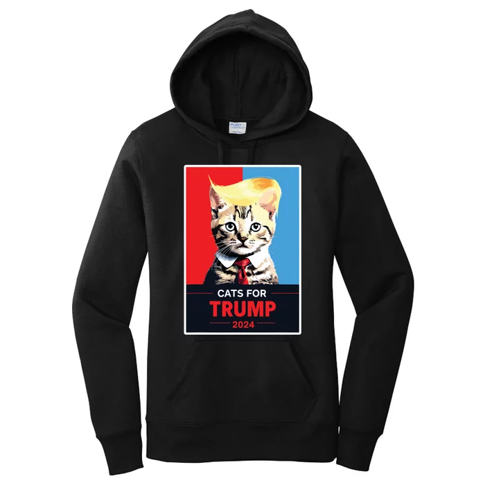 Cats For Trump 2024 Election Women's Pullover Hoodie