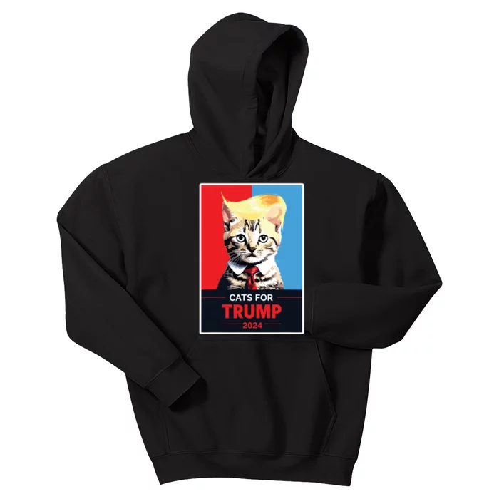 Cats For Trump 2024 Election Kids Hoodie