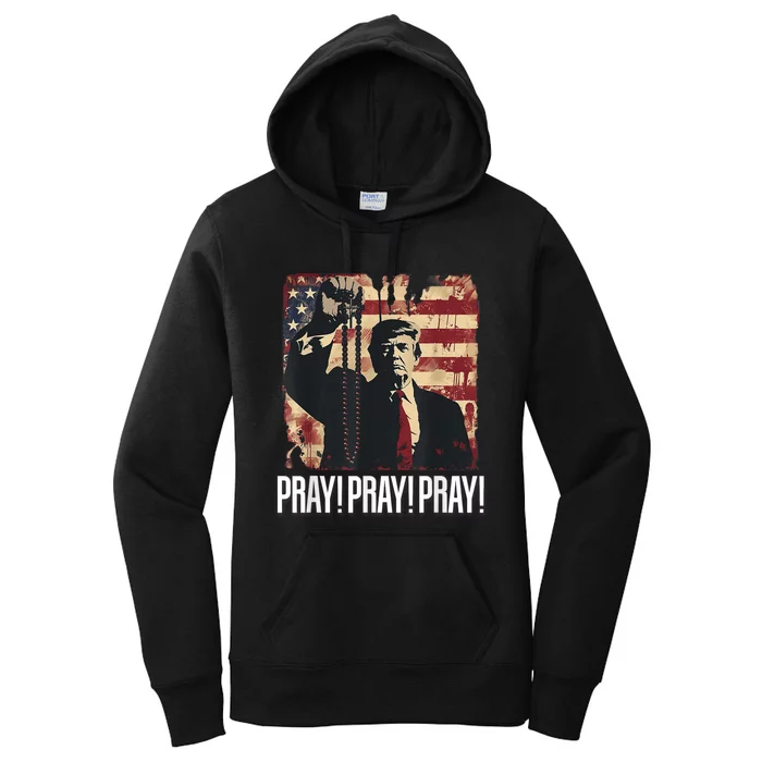 Catholics For Trump 2024 Rosary Election Women's Pullover Hoodie