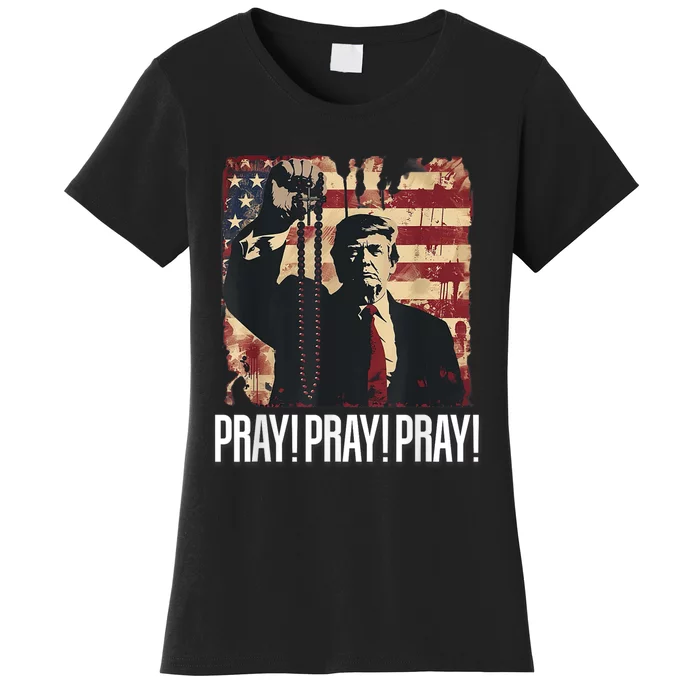 Catholics For Trump 2024 Rosary Election Women's T-Shirt