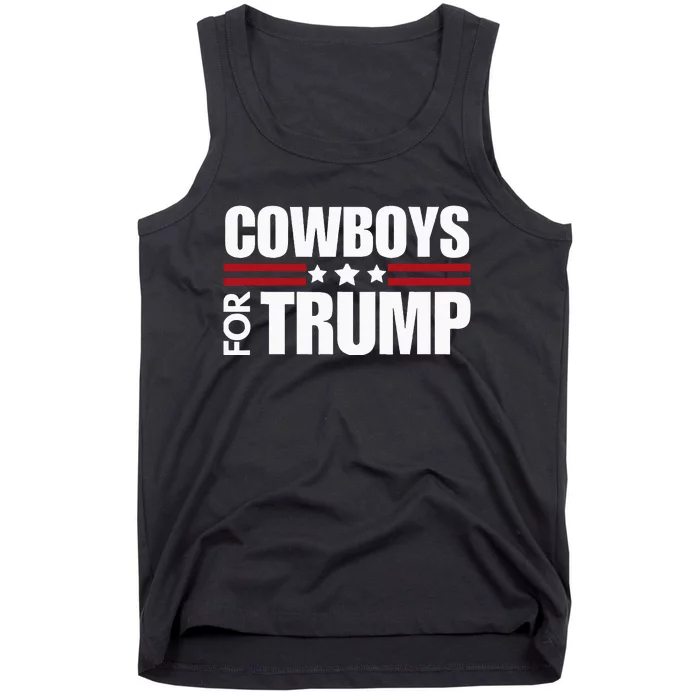 Cowboys For Trump 2024 Election Conservative Republican Tank Top