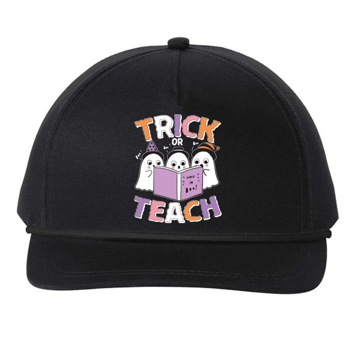 Cute Funny Trick Or Teach Reading Ghost Snapback Five-Panel Rope Hat